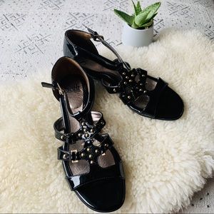 Sofft Patent Leather Studded Sandles